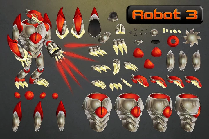 Boss Robot Character Sprites