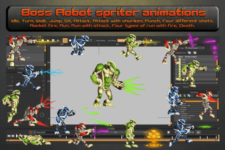 Boss Robot Character Sprites