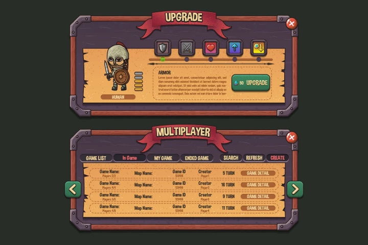 Fantasy Strategy Game UI