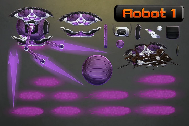 Flying Robot Character Sprites