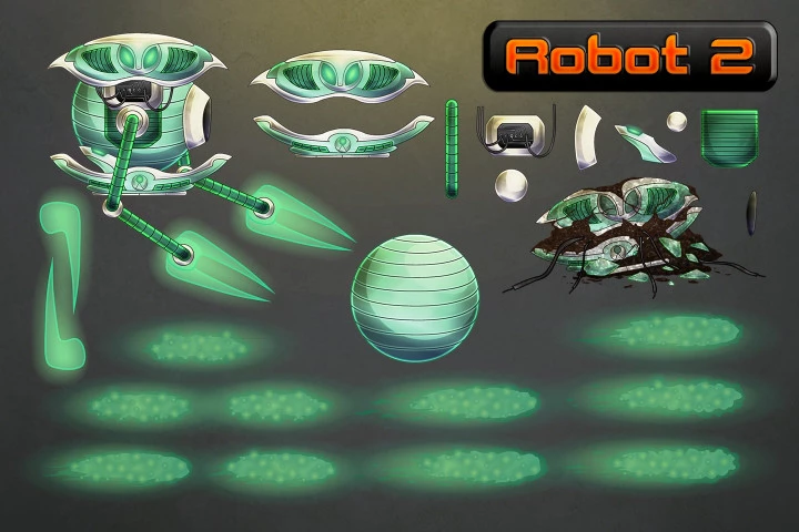 Flying Robot Character Sprites