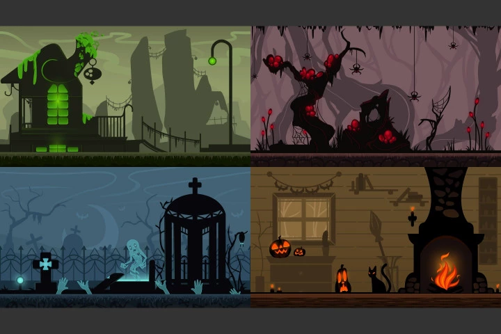 Free Halloween 2D Game Backgrounds