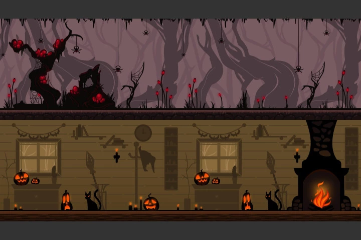 Free Halloween 2D Game Backgrounds