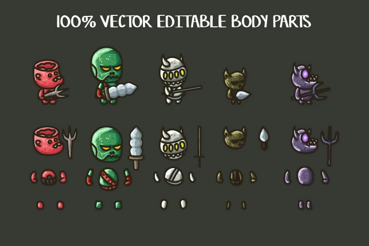 Free Monster Enemy Game Sprites