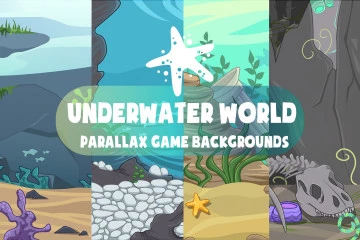 Free Underwater World Parallax Game Backgrounds
