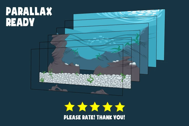 Free Underwater World Parallax Game Backgrounds