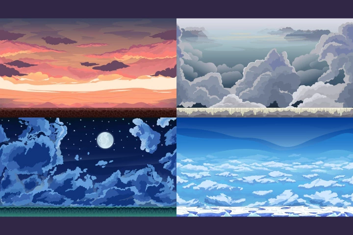 Sky 2D Game Backgrounds
