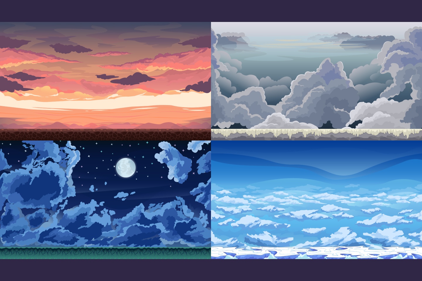 Get immersed in the world of 2d game sky background With captivating visuals and sound effects