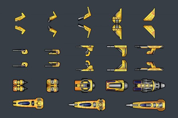 Spaceship 2D Game Sprites - CraftPix.net
