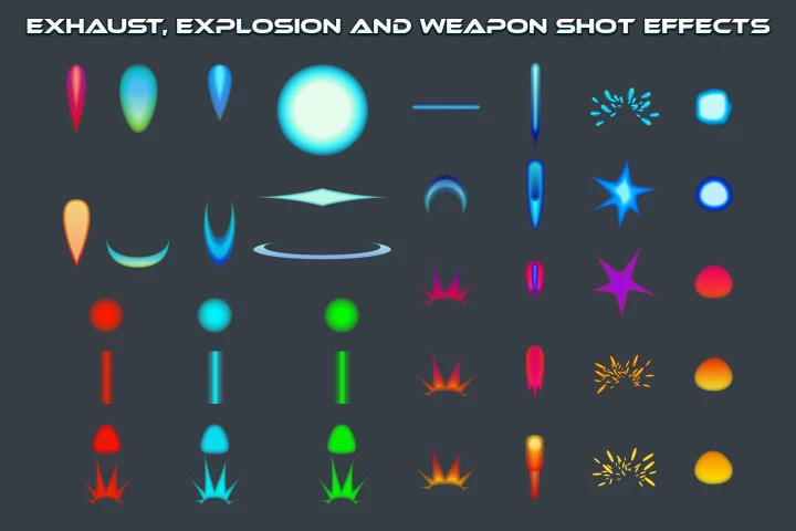 Spaceship 2D Game Sprites