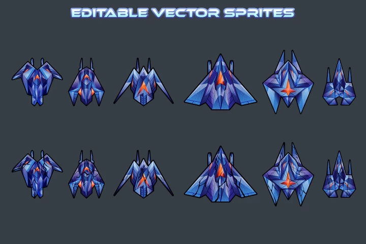 Enemy SpaceShip Game Sprites