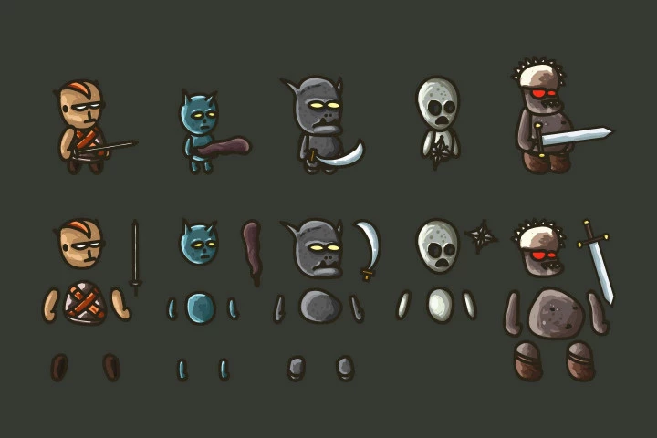 Free 2D Monster Sprites