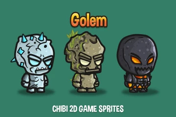 Free Golem Chibi 2D Game Sprites