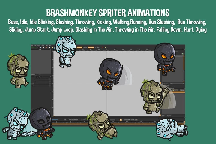 Free Golem Chibi 2D Game Sprites