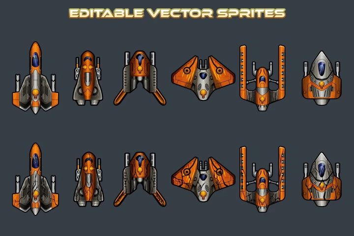 Pirate Spaceship Game Sprites