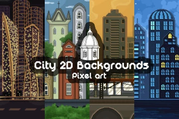 Pixel Art Game City Backgrounds