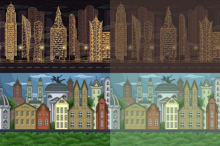 Pixel Art Game City Backgrounds