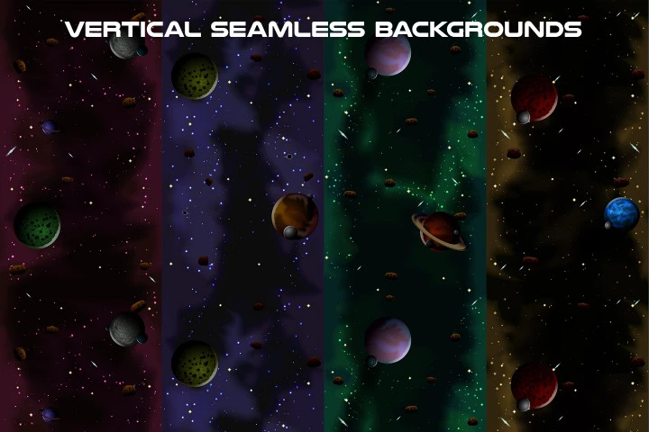 Space Shooter 2D Game Backgrounds