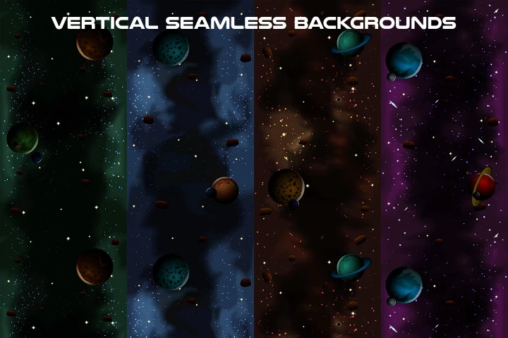 Space Vertical Game Backgrounds