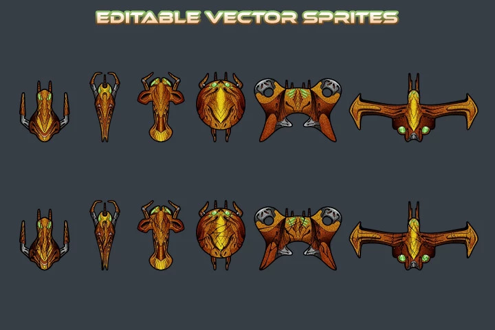 UFO Spaceship Game Sprites