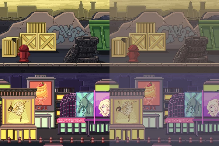 Free Pixel Art Street 2D Backgrounds