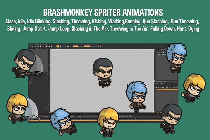 Medieval Warrior Chibi 2D Game Sprites