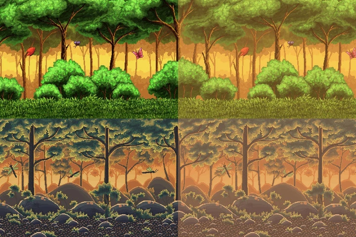 Pixel Art Forest 2D Backgrounds