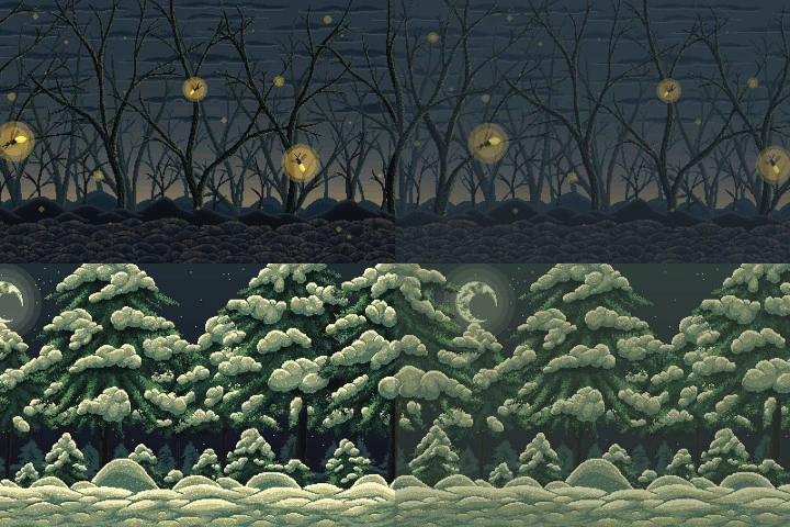 Pixel Art Forest 2D Backgrounds