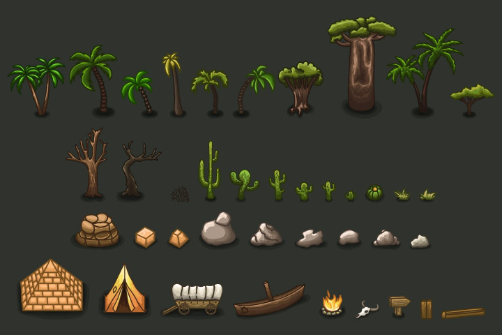 Free 2D RPG Desert Tileset - CraftPix.net