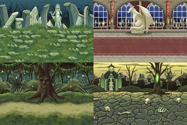 Free Pixel Art Fantasy 2D Battlegrounds