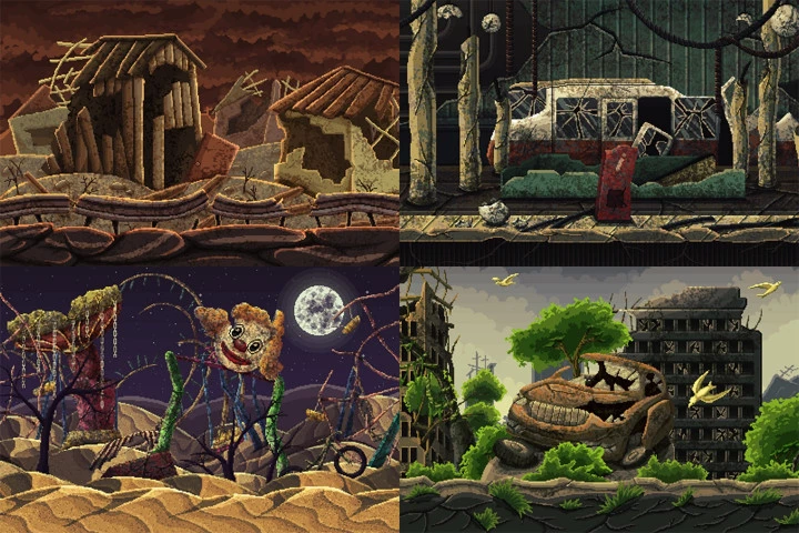 Free Post Apocalyptic Pixel Art Game Backgrounds
