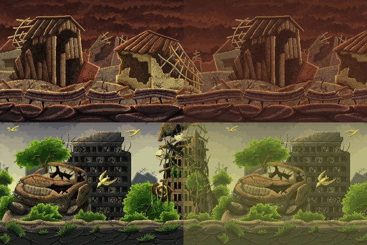 Free Post Apocalyptic Pixel Art Game Backgrounds
