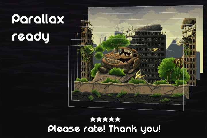 Free Post Apocalyptic Pixel Art Game Backgrounds