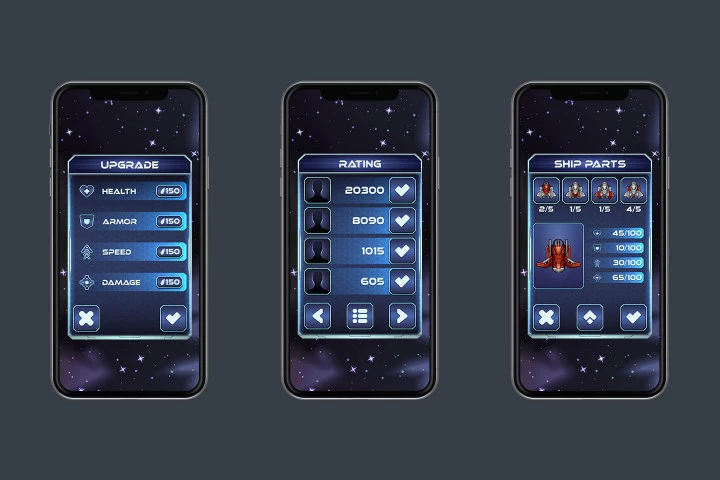 Free Space Shooter Game GUI