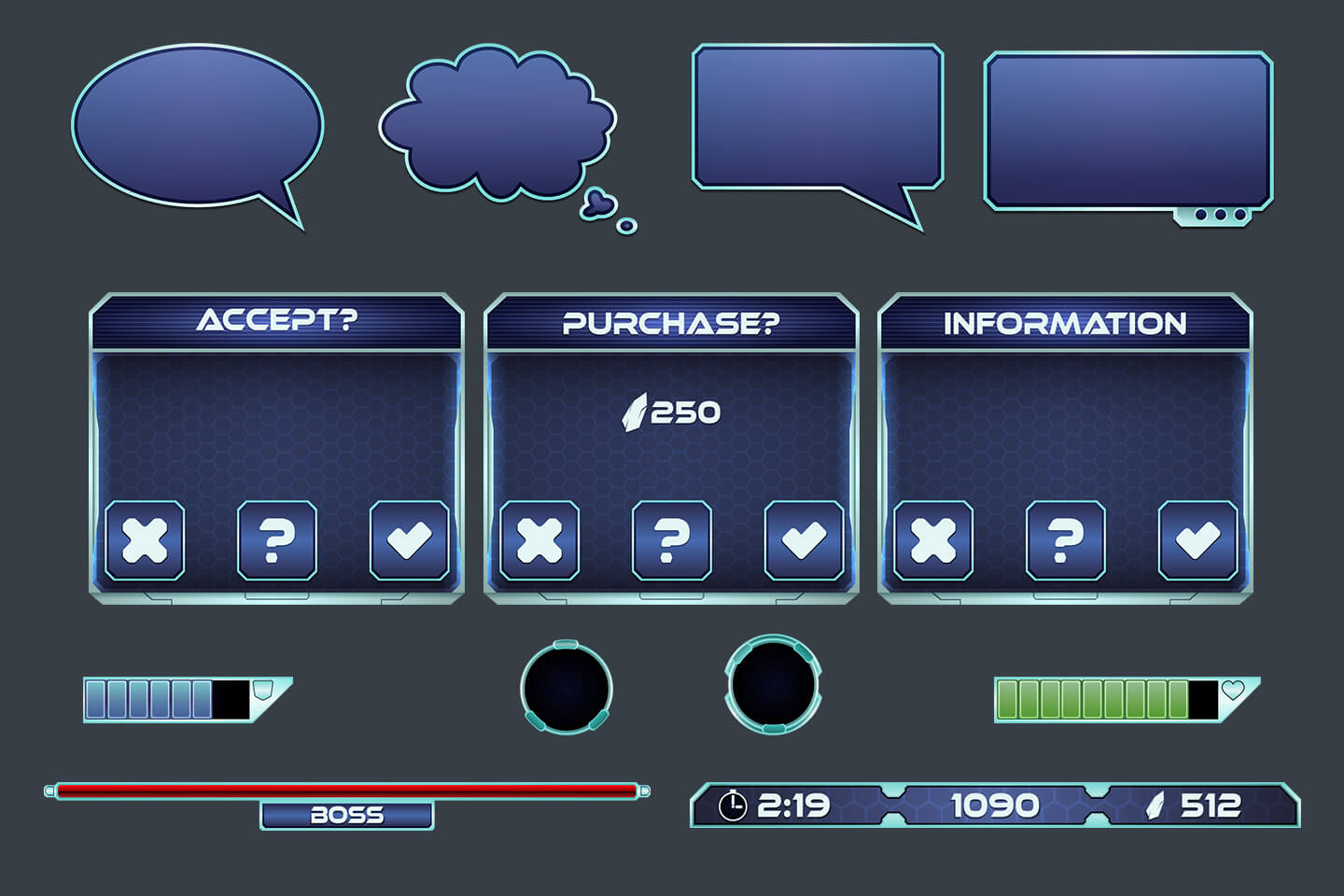 Free Space Shooter Game GUI