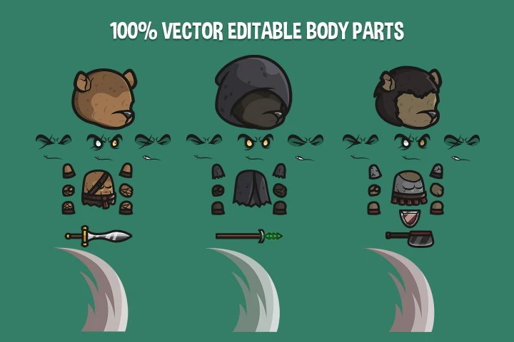 Gnoll Chibi 2D Game Sprites