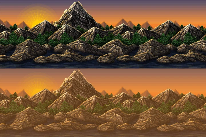 Mountain Pixel Art 2D Game Backgrounds