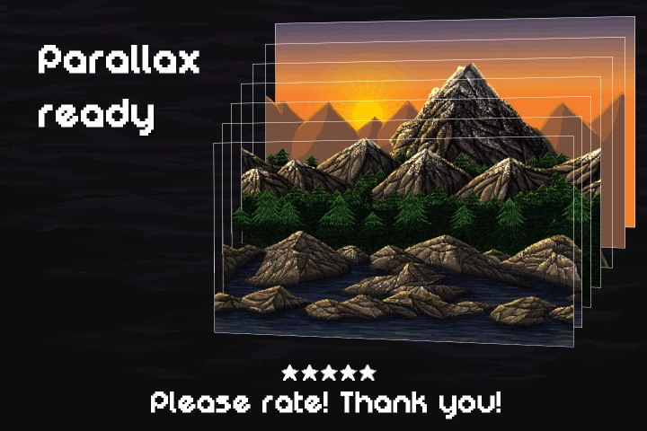 Mountain Pixel Art 2D Game Backgrounds