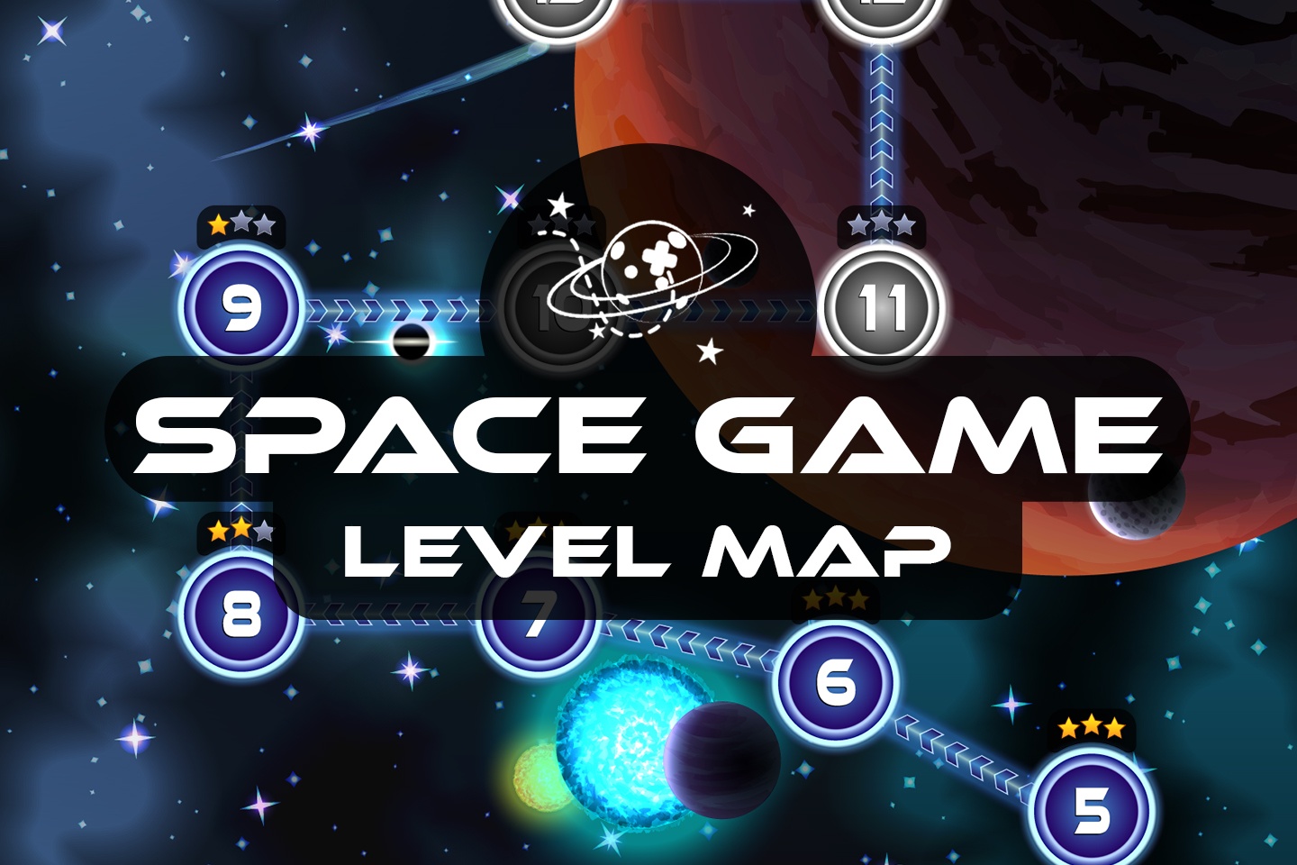 Space Shooter Game Level Map Pack