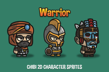 Warrior Chibi 2D Character Sprites