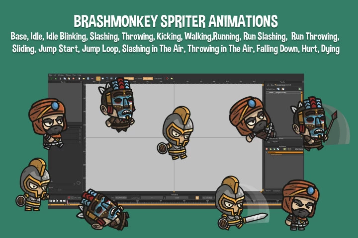 Warrior Chibi 2D Character Sprites