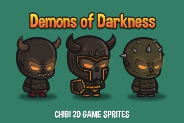 Demon of Darkness Chibi 2D Game Sprites