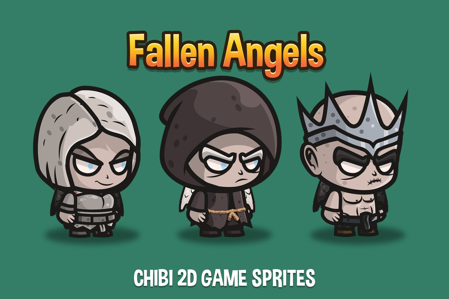 Free Fallen Angel Chibi 2D Game Sprites - CraftPix.net.