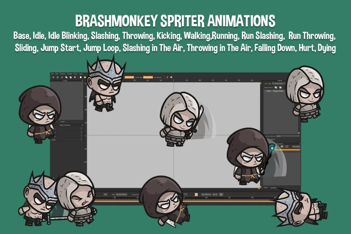 Free Fallen Angel Chibi 2D Game Sprites