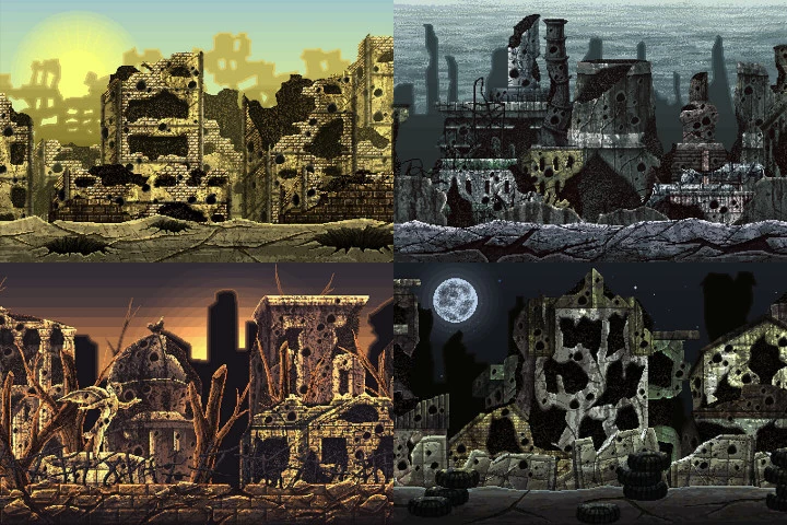 Free War Pixel Art 2D Backgrounds
