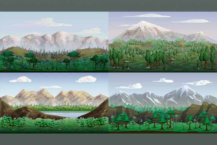 Mountain 2D Game Backgrounds