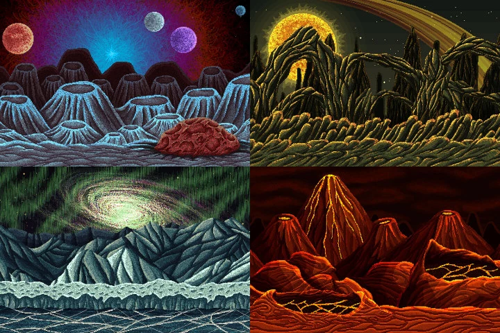 Planet Pixel Art 2D Game Backgrounds