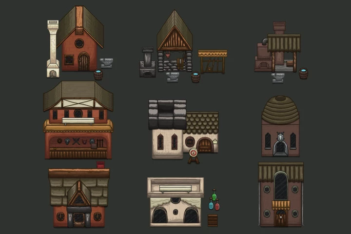 Summer Medieval City 2D Tileset