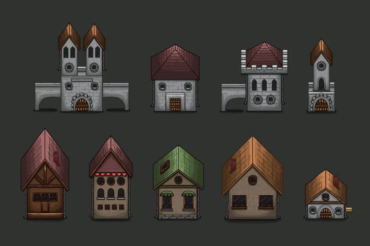 Summer Medieval City 2D Tileset