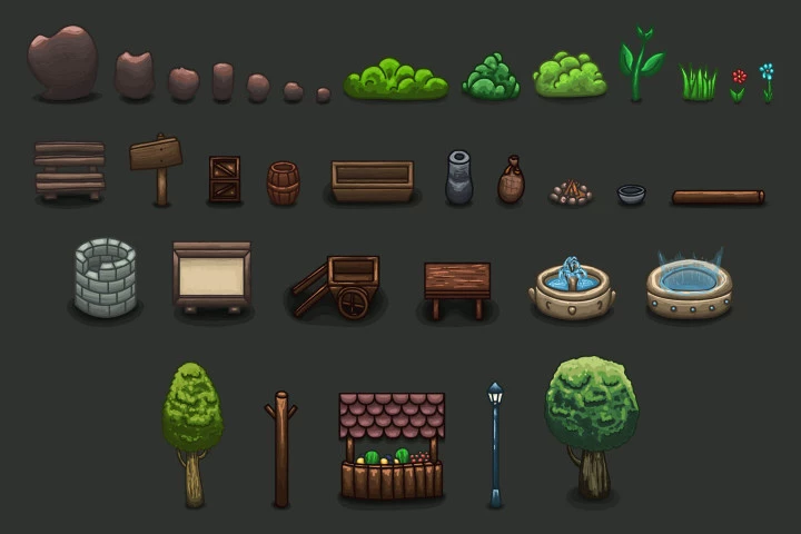 Summer Medieval City 2D Tileset